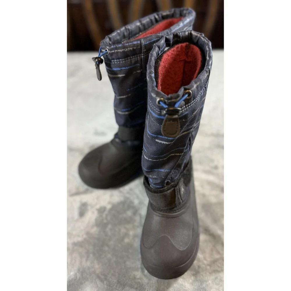 Kamik‎ Boots Youth Size 6 Black Blue Winter Snow Insulated Waterproof Drawstring